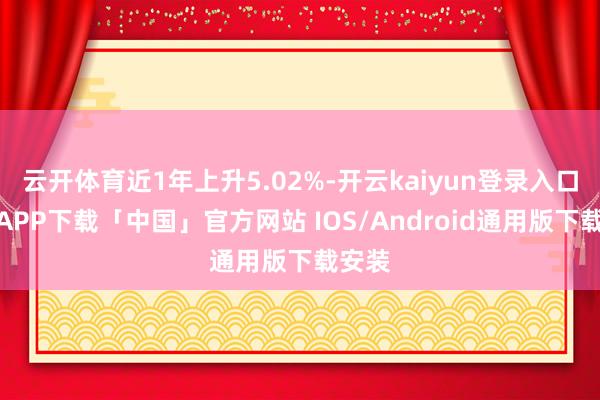 云开体育近1年上升5.02%-开云kaiyun登录入口登录APP下载「中国」官方网站 IOS/Android通用版下载安装